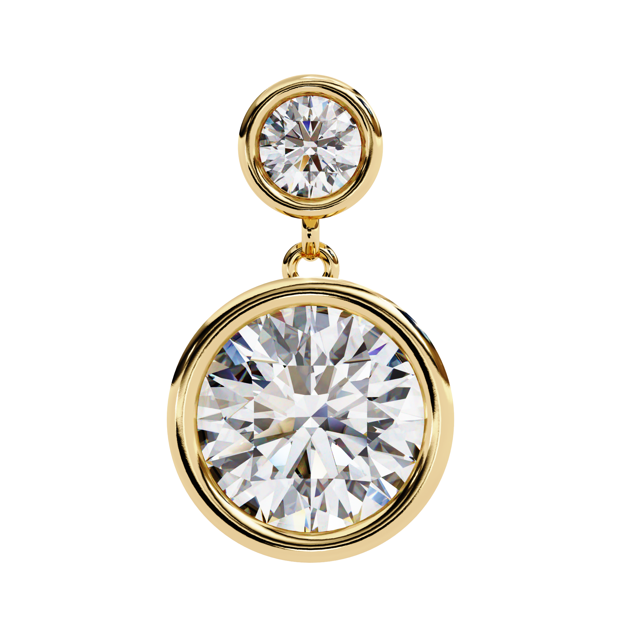 Solitairekart 1.83ct Two-Stone Bezel Drop Natural Diamond Earrings-H Color, VS1 Clarity
